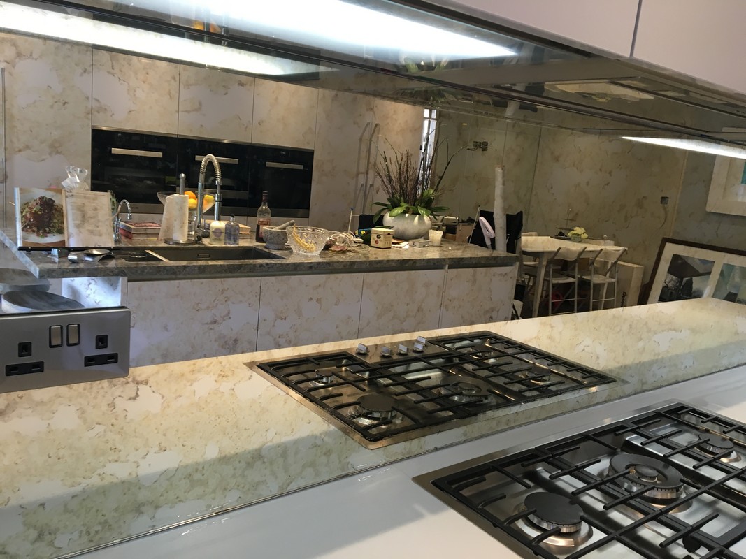 Mirror glass splashback in Forest Hill luxury kitchen